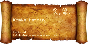 Komka Martin névjegykártya